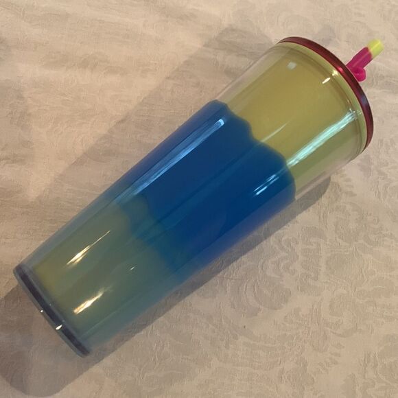 Starbucks Spring 2023 RARE 24 oz Color Changing Tumbler with Straw Topper - Picture 2 of 7